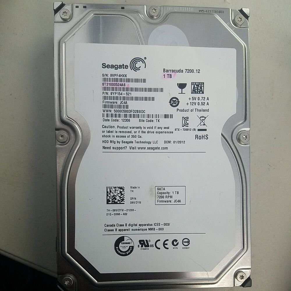 Seagate Barracuda ST31000524AS 1TB HDD Hard Disk Drive 9YP154-521
